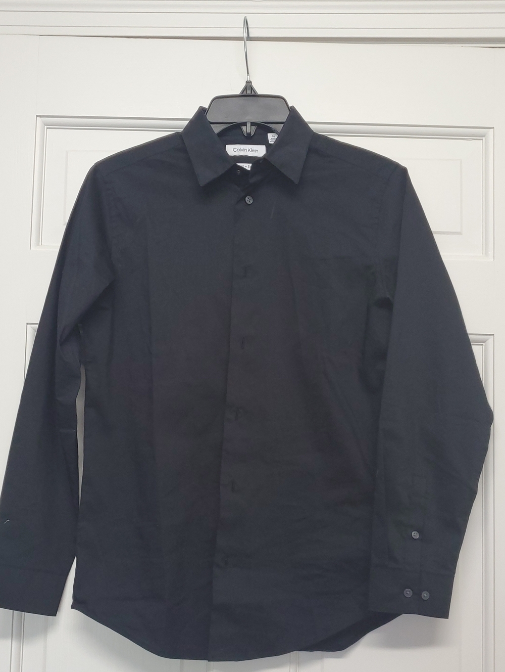 CALVIN KLEIN Boys Long-Sleeve Dress Shirt Slim Fit & Stretch Size 16